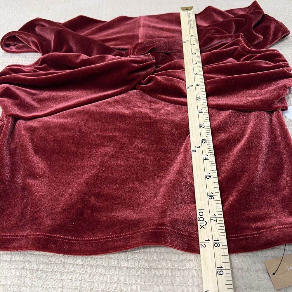 NWT Reformation Velvet Twist Front Top in Deep Burgundy - Picture 12 of 12